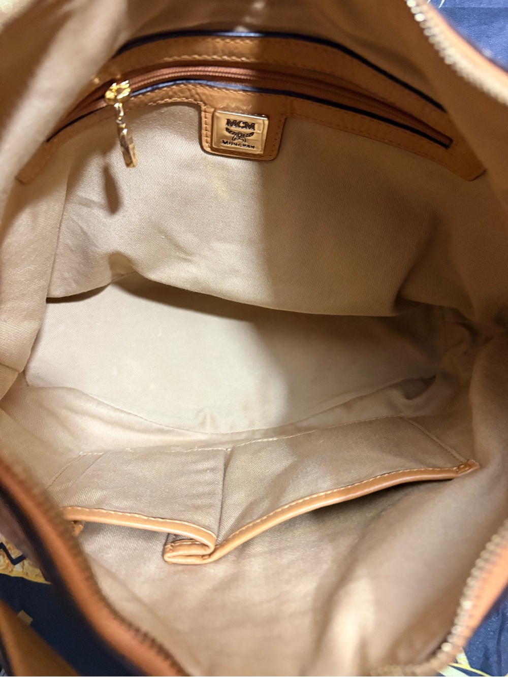 MCM Cognac Visetos Logo Hobo Shoulder Bag - Picture 4 of 12